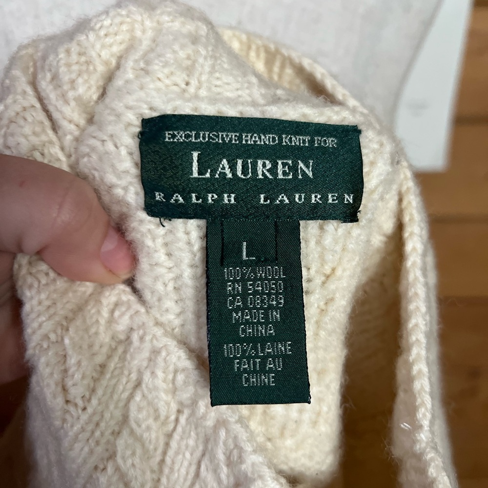 Ralph Lauren Ivory Cable Knit Cardigan - Picture 12 of 14